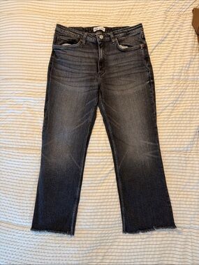 Zara Washed Black High-Waist Jeans